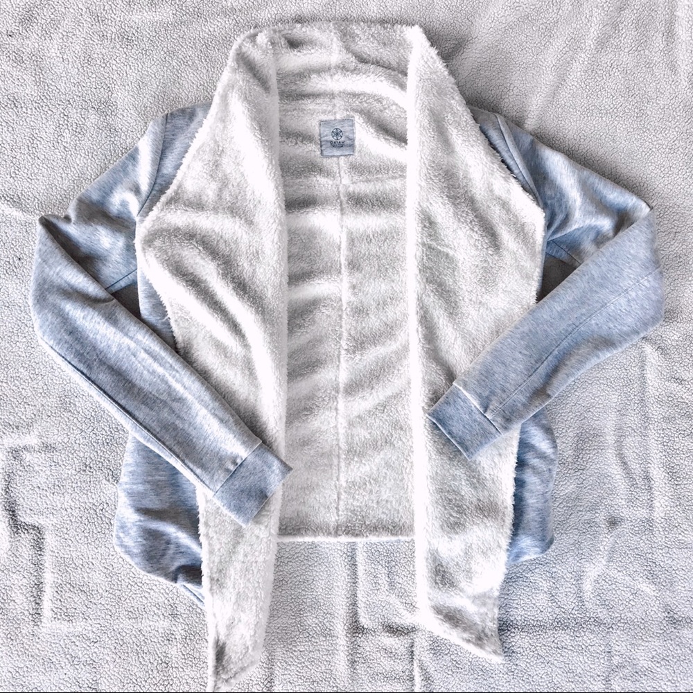 gaiam fleece lined cardigan